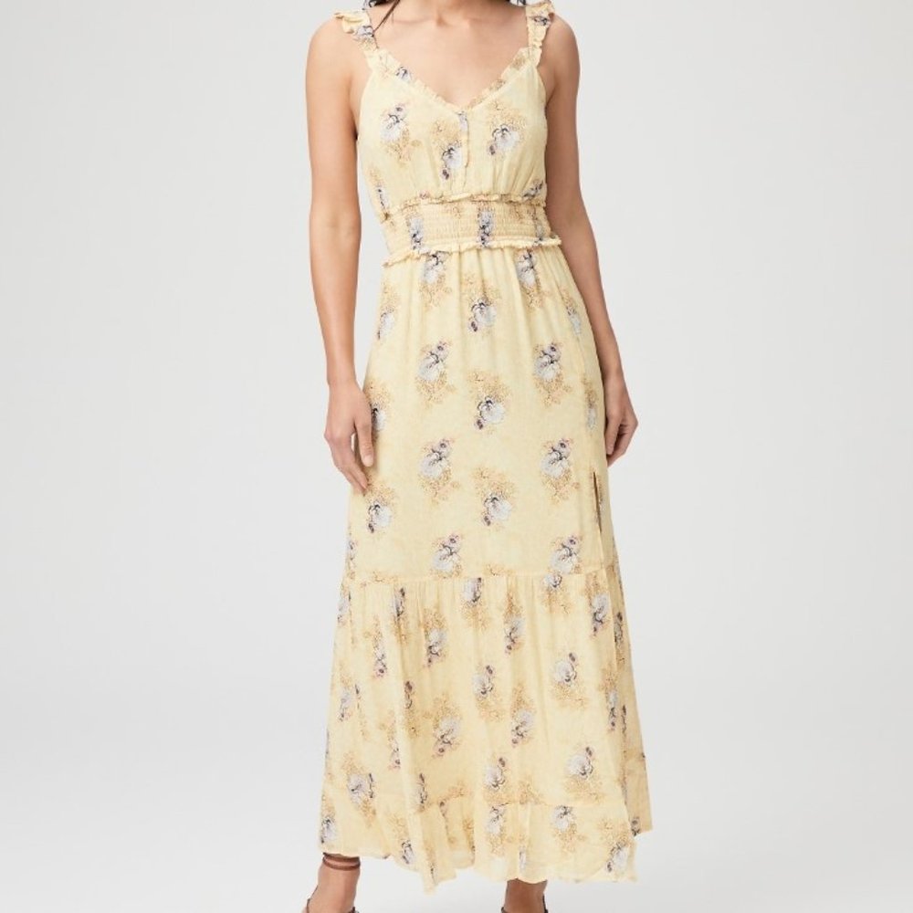 PAIGE PACIFICA SUNKISSED MULTI SILK FLORAL PRINT DRESS. Medium NWT